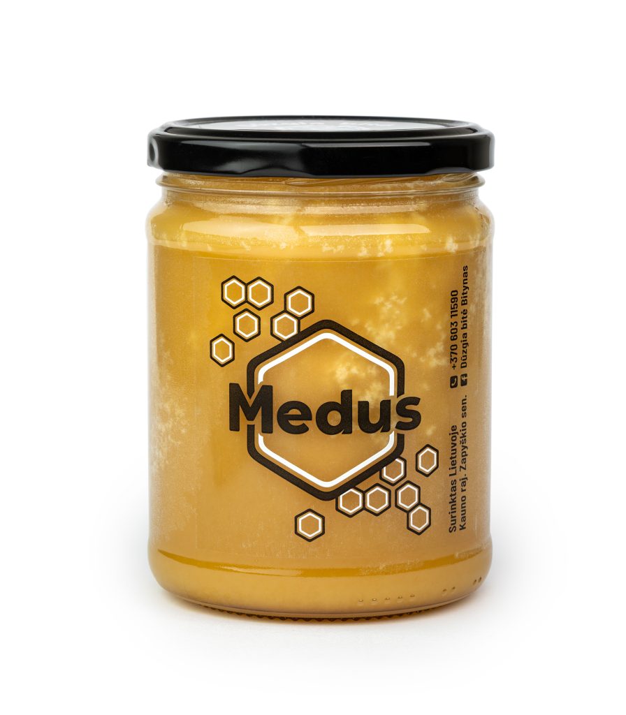 medaus stiklainis